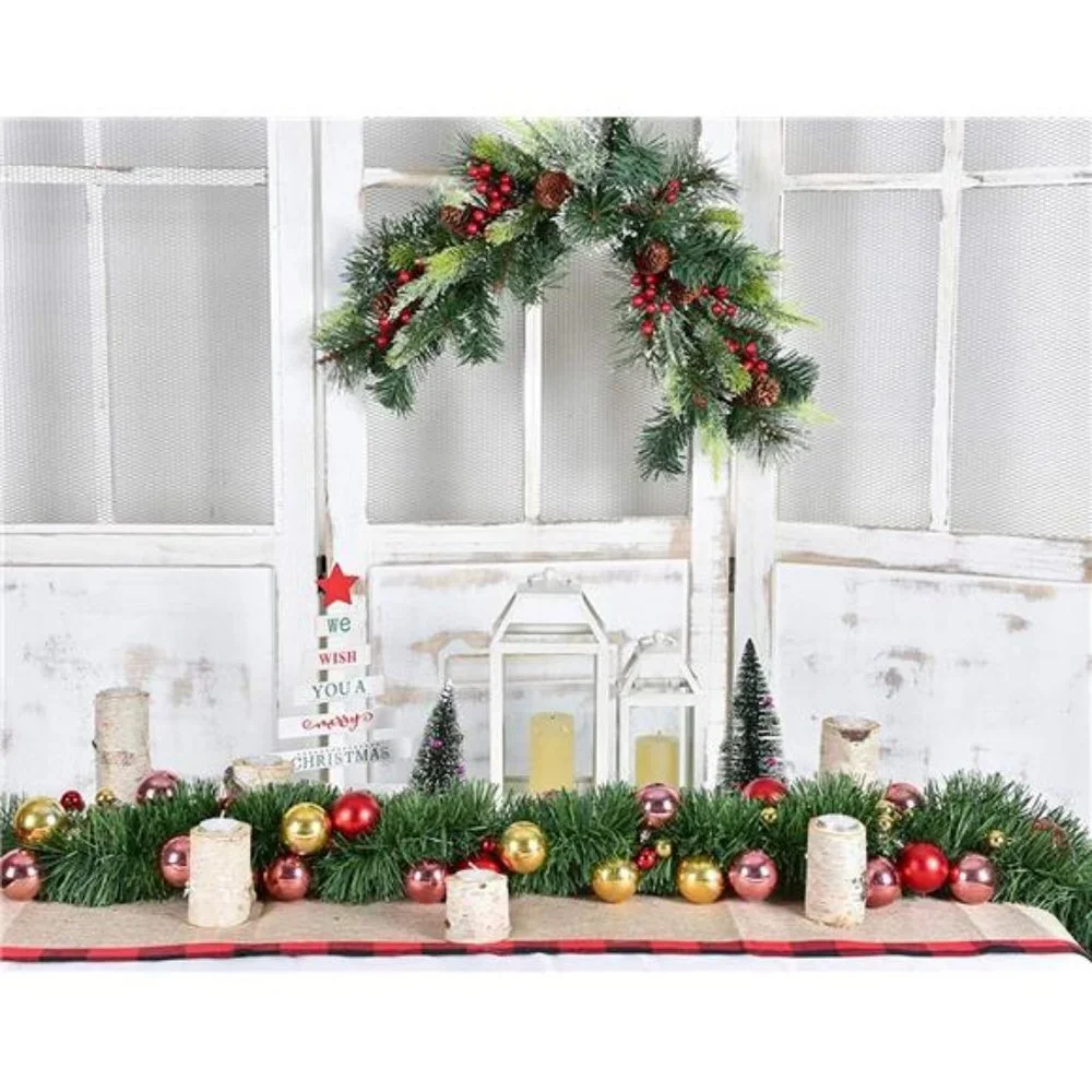 33 Foot Christmas Garland, Artificial Pine Garland Artificial Green Greenery